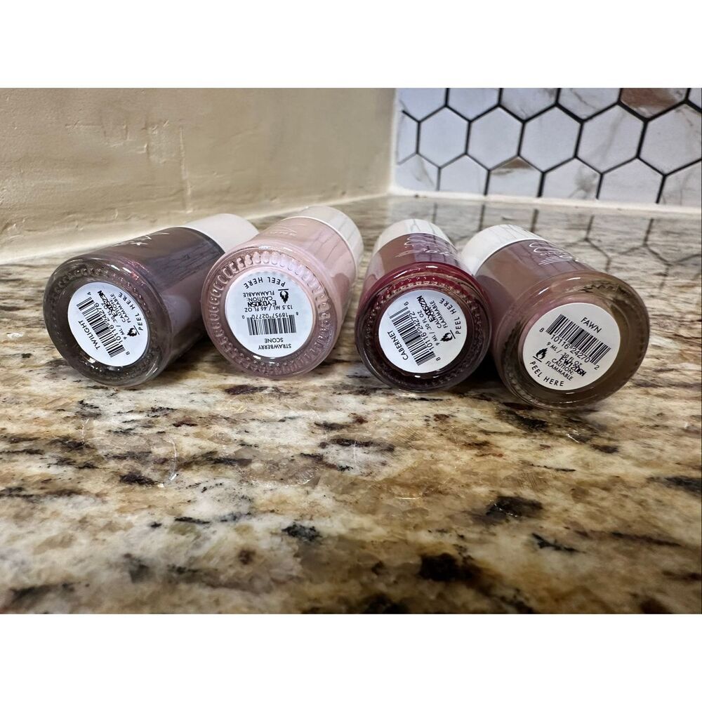 Olive & June 4 Pack of Quick Dry Nail Polish Pink Purple Red Mauve New - Picture 2 of 2